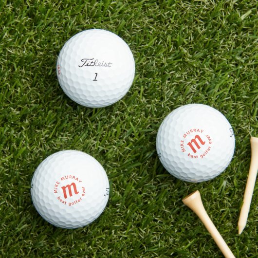 'Beste golfer ooit' naam en initiaal golfbal Golfballen (Insitu Gras)