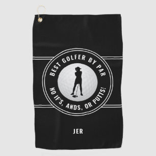Beste Golfer Per Par Grappige Putts Vrouwen Zwart Golfhanddoek