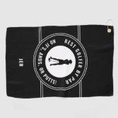 Beste Golfer van Par Funny Putts Dames Black White Golfhanddoek (Horizontaal)