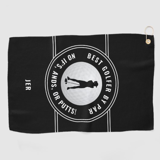 Beste Golfer van Par Funny Putts Vrouwen Zwart-wit Golfhanddoek (Horizontaal)