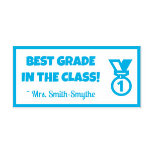 "BESTE GRADE IN DE KLASSE!" + Naam van de TURM van Zelfinktende Stempel