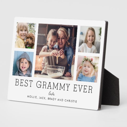 Beste Grammy ooit 5-foto Collage Keepsake Custom Fotoplaat (Zijkant)