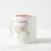 Beste Grammy Swirling Hearts Tweekleurige Koffiemok (Voorkant links)