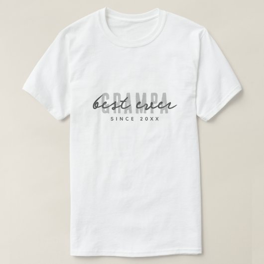 Beste Grampa ooit sinds 20XX Modern Simple Preppy T-shirt (Design voorkant)
