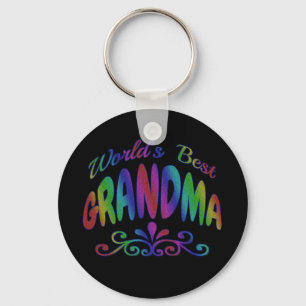 Beste Grandma Key Ring van de kleurrijke wereld Sleutelhanger