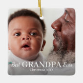 Beste GRANDPA ooit Fotokeramisch Ornament (Voorkant)