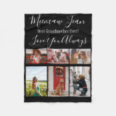 Beste grootmoeder ooit 6 foto collage wit zwart fleece deken (Voorkant)