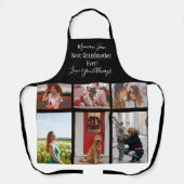 Beste grootmoeder ooit 6 fotocollage wit script schort (Voorkant)