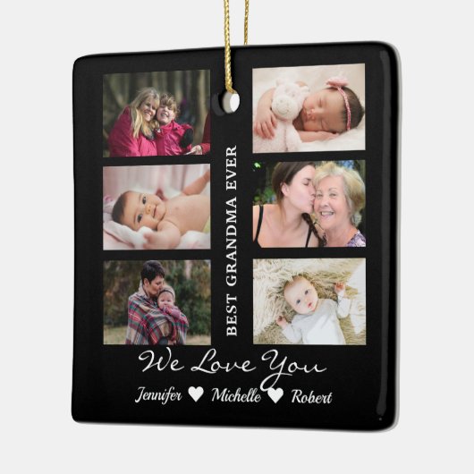Beste grootmoeder ooit aangepaste foto's kleinkind keramisch ornament (Links)
