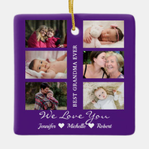Beste grootmoeder ooit aangepaste foto's kleinkind keramisch ornament
