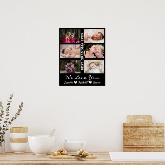Beste grootmoeder ooit aangepaste foto's kleinkind poster (Keuken)