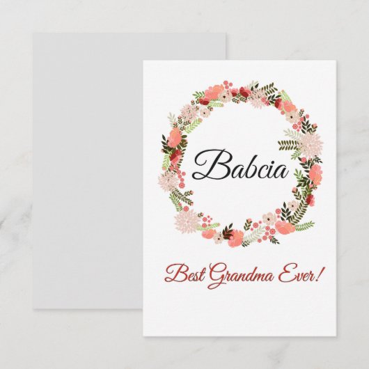 Beste grootmoeder ooit Pools Babcia (Voorkant / Achterkant)