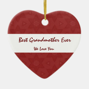 Beste grootmoeder van liefde voor rode bloemen keramisch ornament