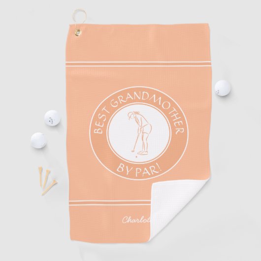 Beste Grootmoeder van Par Elegant Golfer Peach Sch Golfhanddoek (Insitu)