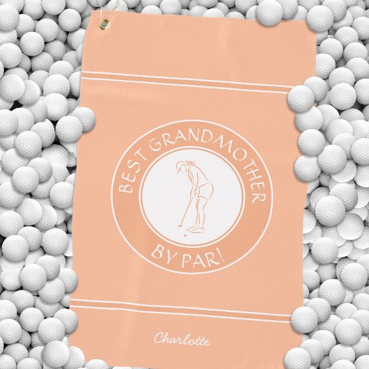 Beste Grootmoeder van Par Elegant Golfer Peach Sch Golfhanddoek