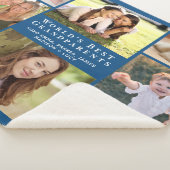 Beste grootouders 8 Foto Collage Blue Sherpa Deken (3/4)