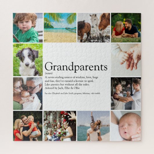 Beste Grootouders Ooit Definitie 12 Foto Collage Legpuzzel (Verticaal)