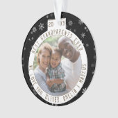 Beste grootouders Snowflake Black Keepomwille Foto Ornament (voorkant)