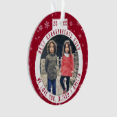 Beste grootouders Snowflake Red Keepomwille Foto Ornament (voorkant)