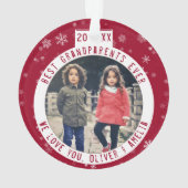 Beste grootouders Snowflake Red Keepomwille Foto Ornament (achterkant)