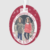 Beste grootouders Snowflake Red Keepomwille Foto Ornament (voorkant)