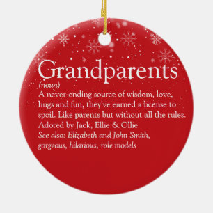 Beste Grootouders van de Wereld Definitie Kerstmis Keramisch Ornament