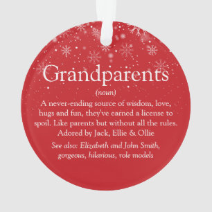 Beste Grootouders van de Wereld Definitie Kerstmis Ornament