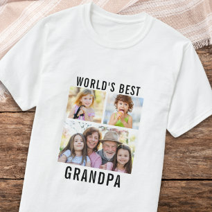 Beste Grootvader Oma Kinderen 3 Foto Collage Ter W T-shirt