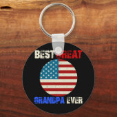 Beste grootvader ooit Amerikaanse vlag Vaderdag Sleutelhanger (Voorkant)