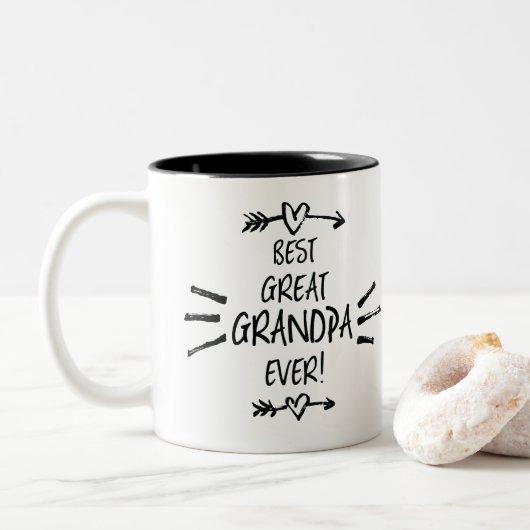 Beste grootvader ooit tweekleurige koffiemok (Met donut)