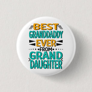 Beste grootvader ooit van kleindochter ronde button 3,2 cm