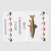 Beste grootvader ooit! Vissenvangers Golfhanddoek (Horizontaal)