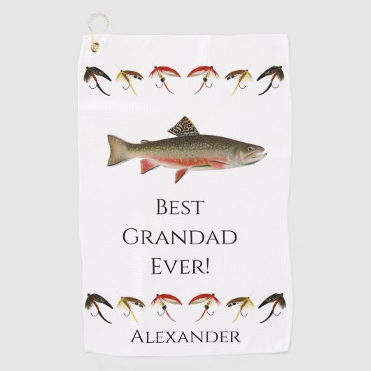 Beste grootvader ooit! Vissenvangers Golfhanddoek (Voorkant)