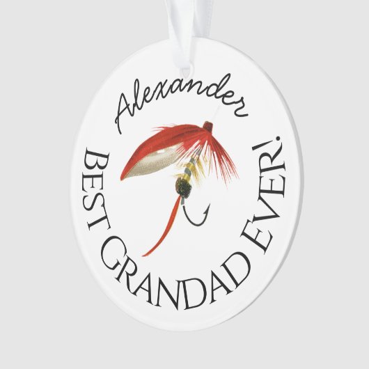 Beste grootvader ooit! Vissenvangers Ornament (voorkant)