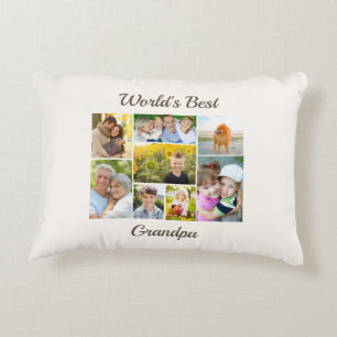 Beste Grootvader ter Wereld 8 Foto Collage Accent Kussen