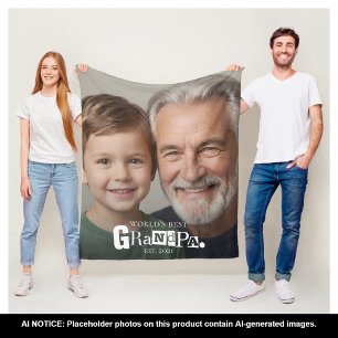 Beste Grootvader Ter Wereld Gevestigd Cadeau Voor Fleece Deken