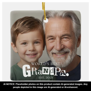 Beste Grootvader Ter Wereld Gevestigd Cadeau Voor Keramisch Ornament