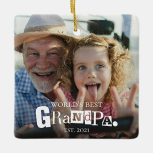 Beste Grootvader Ter Wereld Gevestigd Cadeau Voor Keramisch Ornament