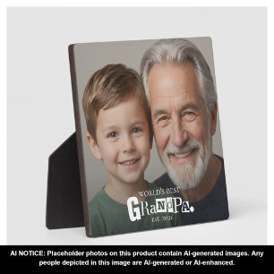 Beste Grootvader Ter Wereld Opgericht Geschenk Voo Fotoplaat