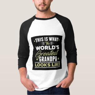Beste Grootvader Ter Wereld Wit Zwart Vaderdag T-shirt