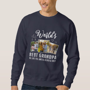 Beste Grootvader van de Wereld Aangepaste 3 Foto C Trui