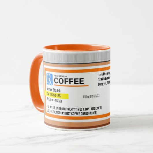 Beste grootvaders recept van de wereld mok (Voorkant links)