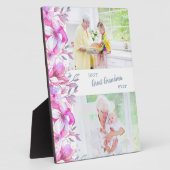 Beste Grote Oma ooit en Roze Floral Border Fotoplaat (Zijkant)
