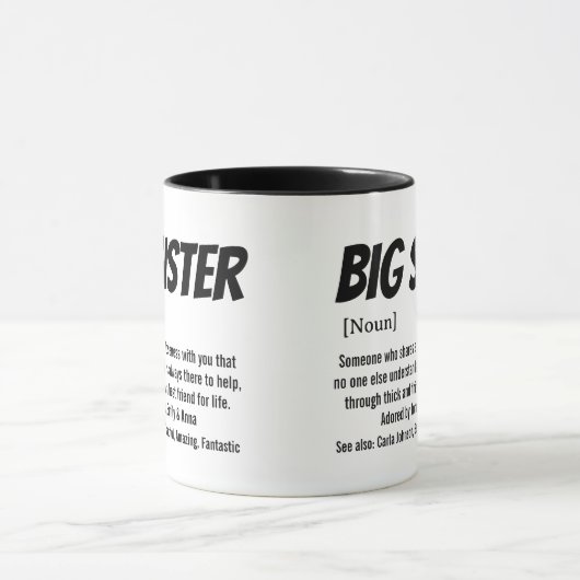 Beste Grote zus ooit, siste Definitie aangepaste n Mok (Midden)