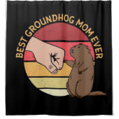 Beste Groundhog mam ooit | Groundhog Lover Douchegordijn (Voorkant)