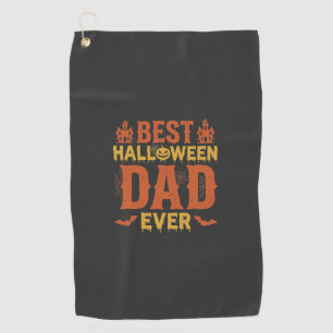 Beste Halloween-vader ooit vintage versleten ontwe Golfhanddoek