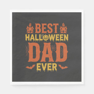 Beste Halloween-vader ooit vintage versleten ontwe Servet