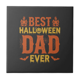 Beste Halloween-vader ooit vintage versleten ontwe Tegeltje
