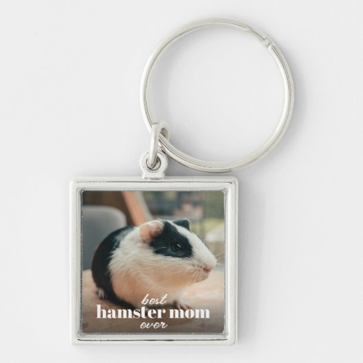 Beste Hamster Moeder Ooit Moderne Custom Pet Foto Sleutelhanger (Voorkant)