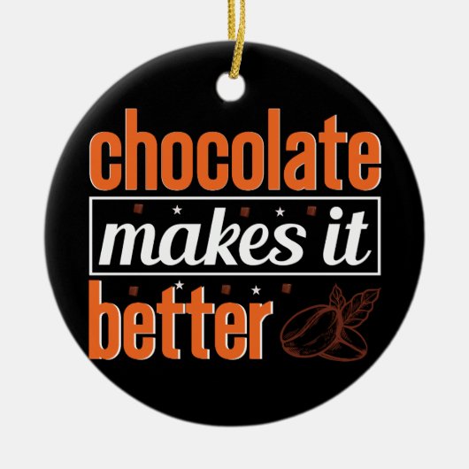 Beste Happy Chocolate Day Design Vector Keramisch Ornament (Voorkant)